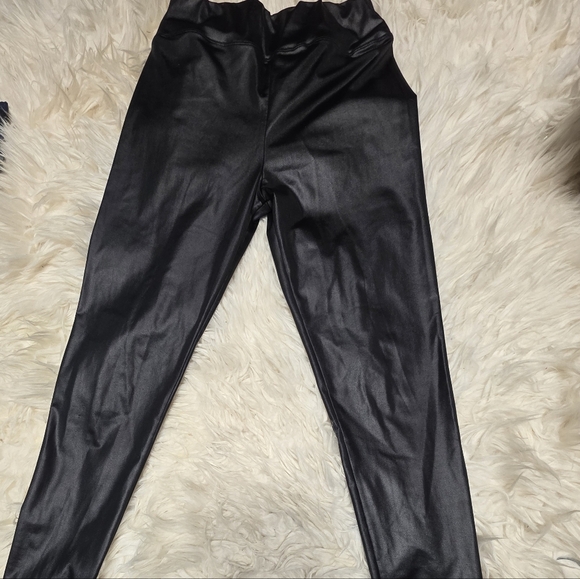 adidas Pants - Black Faux Leather Leggings  And Adidas Leggings Size Small